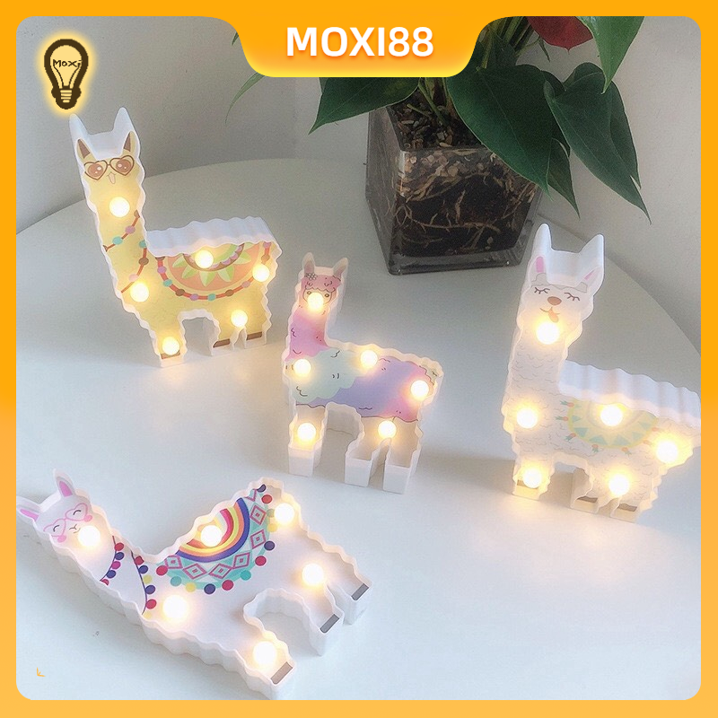 [HCM][ FREESHIP ]Đèn Trang Trí Đèn Led Hình Lạc Đà Alpaca Dễ Thương Nhiều Màu Sắc Thích Hợp Làm Đèn Ngủ  Trang Trí Đầu Giường  Tiệm  Quán