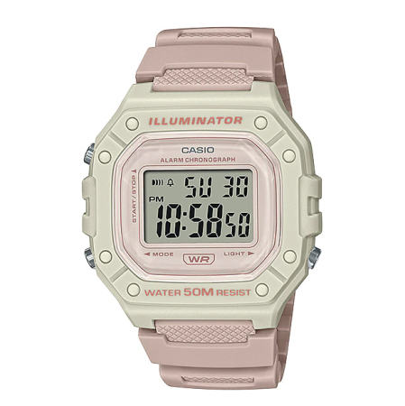 Casio  Pink Resin Strap 50 Meter Digital Watch