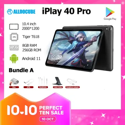 【New Arrival!】Alldocube iPlay 40 Pro Tablet 10.4 inch IPS 2000x1200 Unisoc Tiger T618 Octa-Core SoC 8GB RAM 256GB ROM Tablet Android 11 Support TF Card up to 2TB/Bluetooth 5.0/Dual WIFI/GPS/Dual SIM 4G Phone Call Tablet PC with 4 Box Spearks (1)