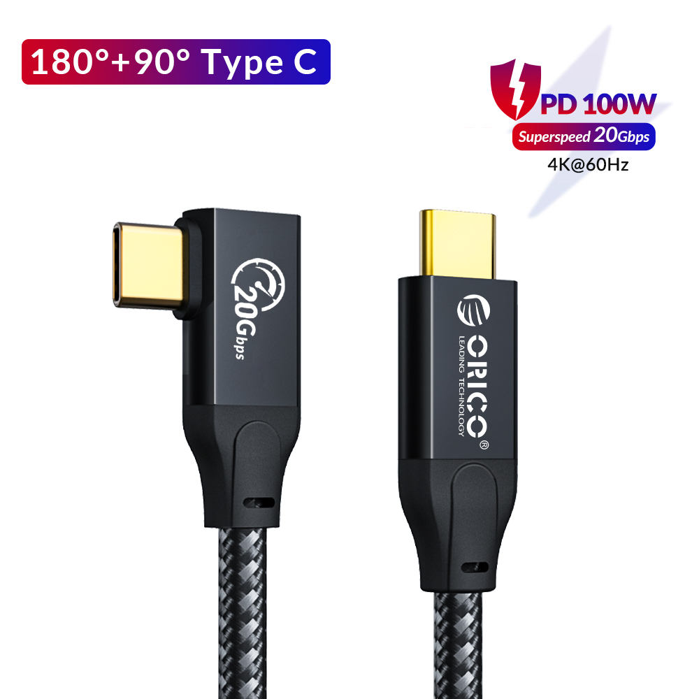 Orico 5m 20Gbps USB C Cáp pd100w Dây sạc nhanh usb3.2 Gen 2 HD 4K 60Hz video bện với e-mark cho máy 