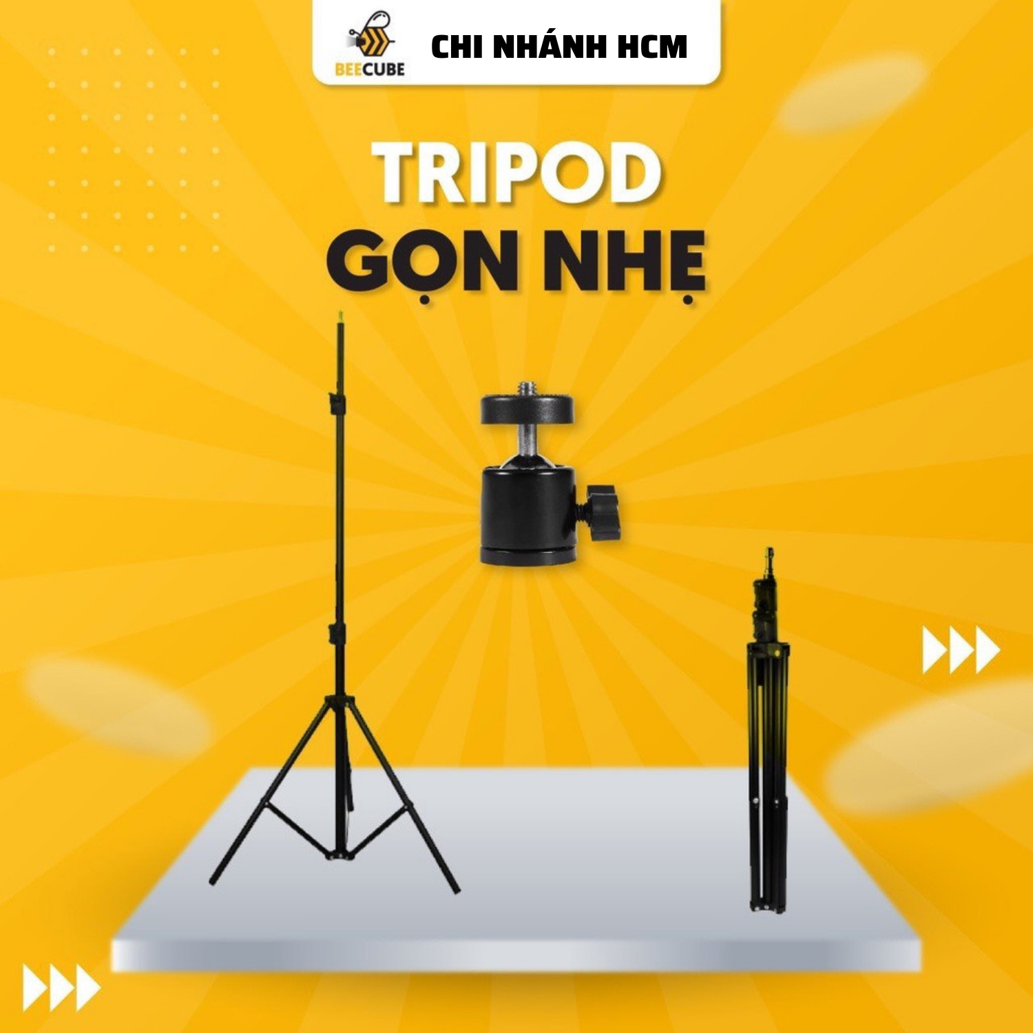 Tripod hỗ trợ máy chiếu beecube tặng kèm đầu xoay 360