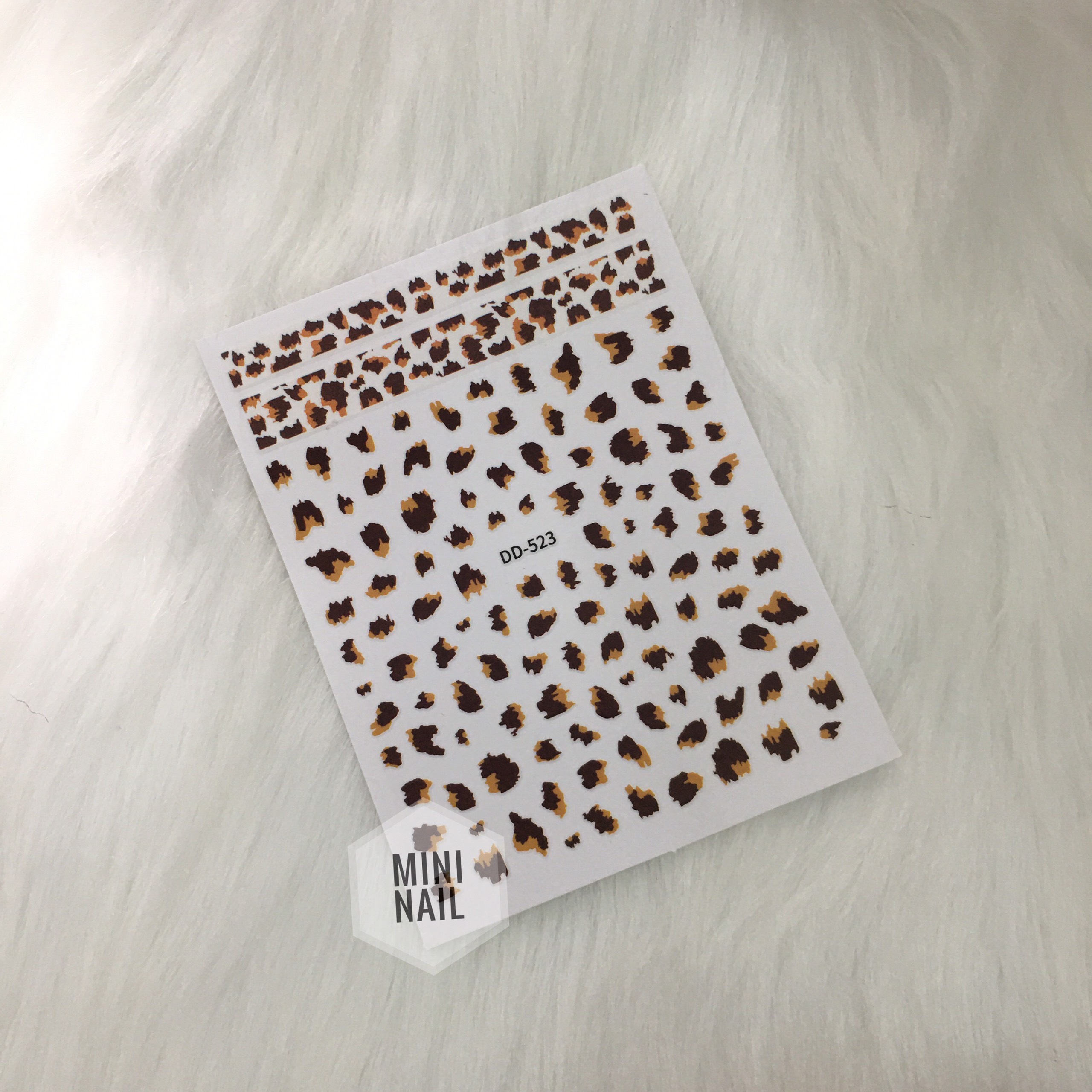 Sticker nail hình bò sữa, da báo, miếng dán móng tay hình bò sữa, da báo