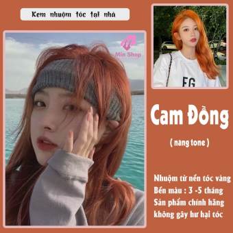 Thuốc nhuộm tóc màu cam đồng,tặng kèm oxy trợ dưỡng và bao tay
