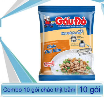 combo 10 gói cháo ăn liền thịt bằm gấu đỏ