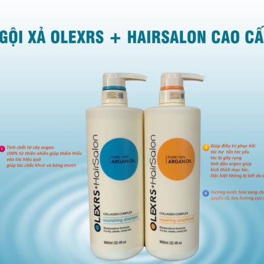 Bộ Gội Xả Olexrs Hair Salon Collagen Anh - Mọc Tóc, Phục Hồi Tóc, Chống Rụng Tóc, Tóc Nhuộm