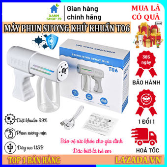 Máy phun khử khẩn mini cầm tay, máy phung sương diệt khuẩn cầm tay T06 diệt 99,9% vi khuẩn ở nhiệt độ thường, máy xịt khử khuẩn nano công xuất mạnh, tin phun cực mạnh, máy phun nano, máy phun khử khuẩn covid - HÀNG CHÍNH HÃNG