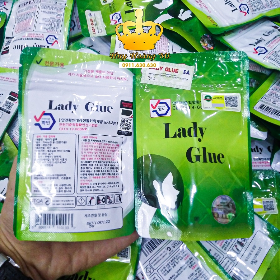 Keo nối mi lady xanh chính hãng hàn quốc - dụng cụ nối mi - huy hoàng mi