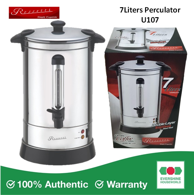 ROSSETTI ELECTRIC STAINLESS STEEL BODY COFFEE URN (7 LITERS OR 8 LITERS) - Brand Rossetti Presyo 4,000 Piso*Libreng Shipping