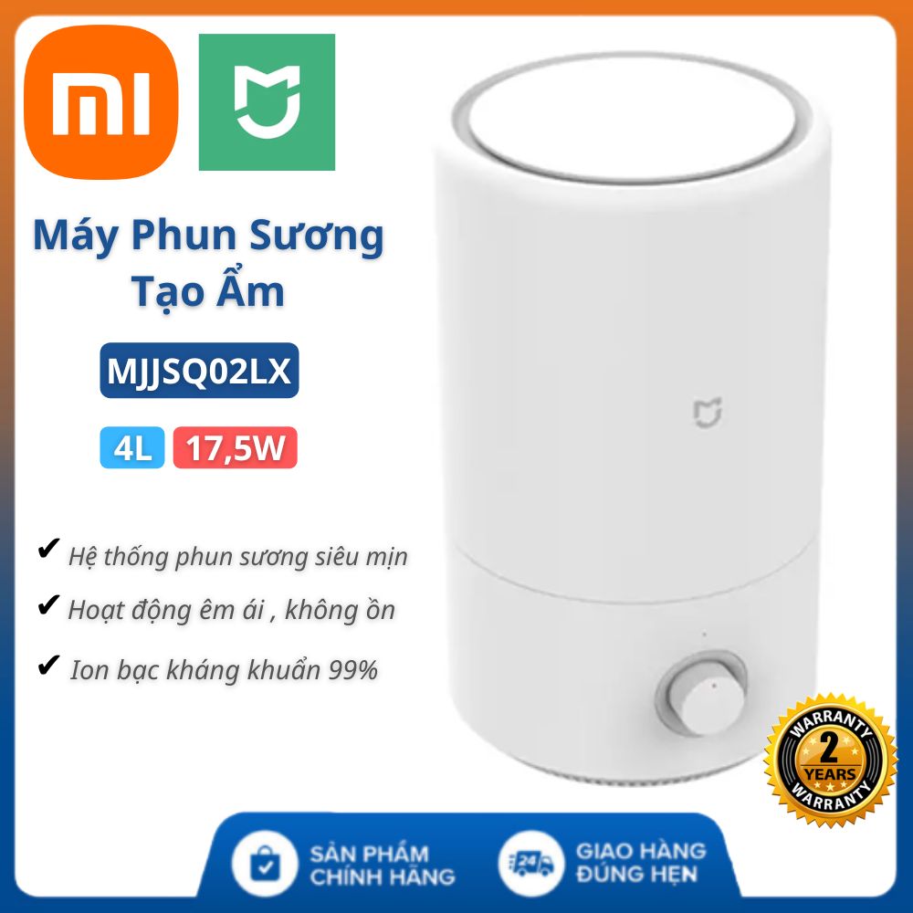 Máy tạo ẩm Xiaomi Mijia MJJSQ02LX 4L - Bảo hành 24 tháng - phun sương thông minh làm sạch nước UV 99% không gây ồn mini tinh dầu chính hãng  - Máy tạo ẩm phòng điều hòa , máy tạo ẩm không khí , máy phun tinh dầu xiaomi