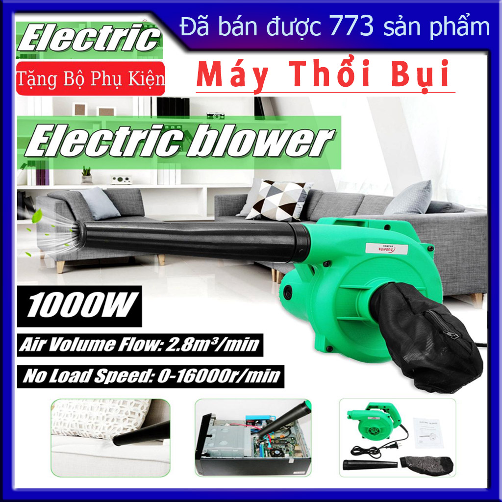 Máy hút thổi bụi 2 chức năng bosh - máy thổi bụi cực khỏe công suất lớn - máy thổi điện đồng toàn bộ công suất mạnh 1000w 0-16000r/phút 220v