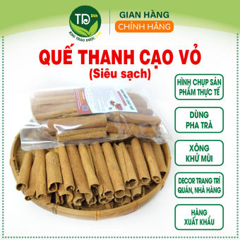 Quế thanh (quế điếu) cạo vỏ chính hiệu Yên Bái, thơm, sạch, độ dài 8-10 cm, hàng xuất khẩu [100 gr] I Kho Thảo Dược 24h