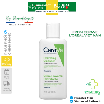 Sữa Rửa Mặt CeraVe Hydrating Facial Cleanser Creme làm sạch và cấp ẩm bản Pháp 88ml