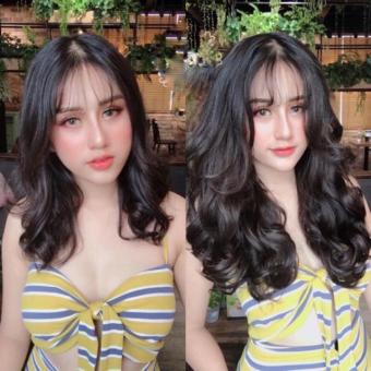 Tóc giả kẹp🥰 freeship 50k🥰kẹp nữa đầu chữ u xoăn dợn lửng cao cấp 50cm