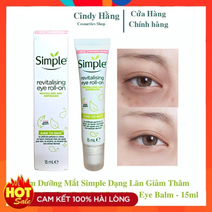 Kem Dưỡng Mắt Dạng Lăn Giảm Thâm Simple Revitalising Eye Roll-On 15ml
