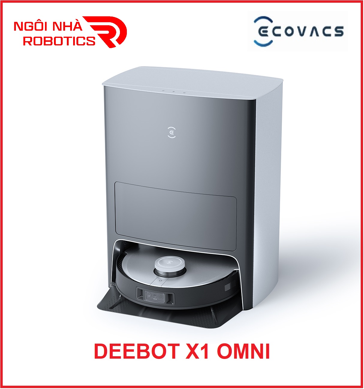 Robot hút bụi lau nhà ecovacs deebot x1 omni - tự động giặt khăn lau - trợ lý ảo yiko - bản qt - bh 24 tháng