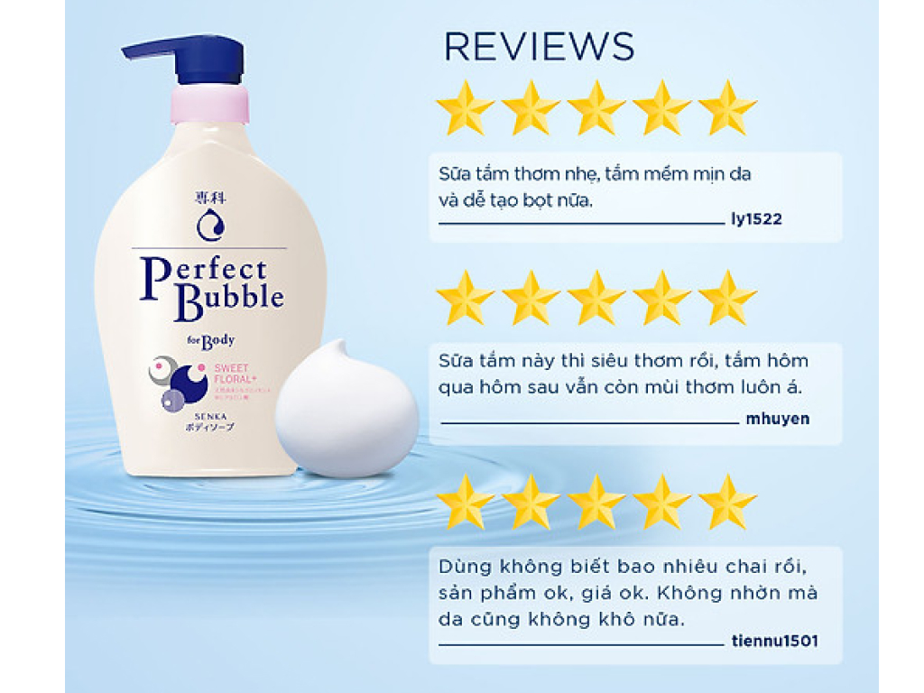 Sữa tắm dưỡng ẩm Senka hương hoa hồng & đinh hương 500ml