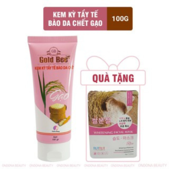SỮA RỬA MẶT TRẮNG DA NGỪA MỤN CAO CẤP CHIẾT XUẤT TỪ GẠO - sữa rửa mặt chống oxi hóa có hạt mát xa Gold Bee tuýt 100gr- hàng chính hãng - thích hợp với mọi loại da