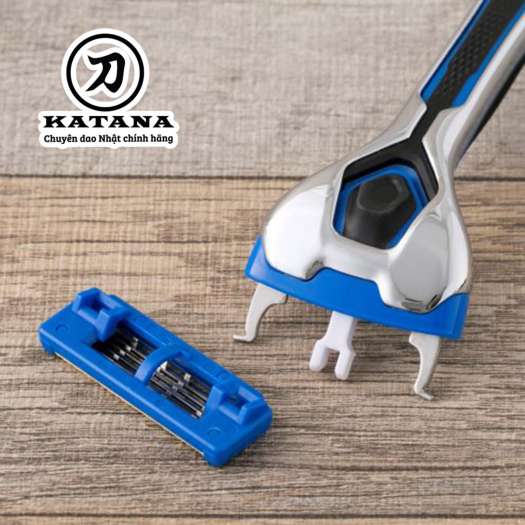 Dao cạo râu Nhật Bản 5 lưỡi cao cấp Axia kèm thêm 5 đầu thay - Bảo hành 12 tháng