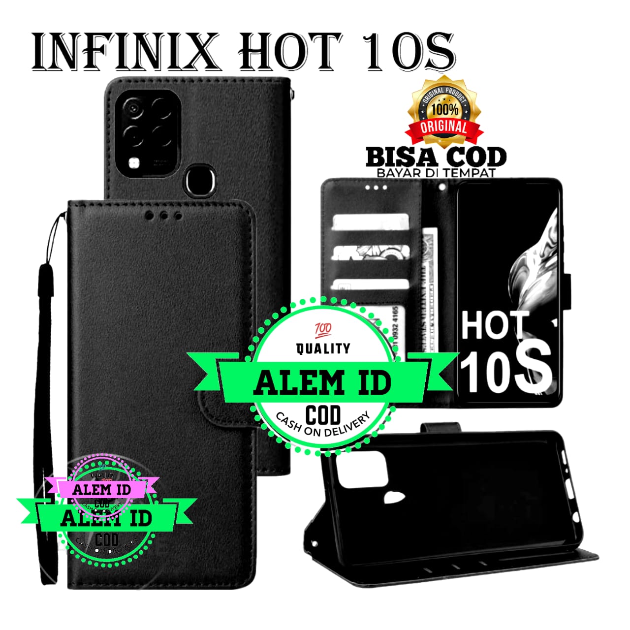 YukeTop Cover per Infinix Hot 10s, Pelle PU Premium Magnetico Flip Case Custodia, Slot per Schede, Portafoglio Cover per Infinix Hot 10s.(Grigio