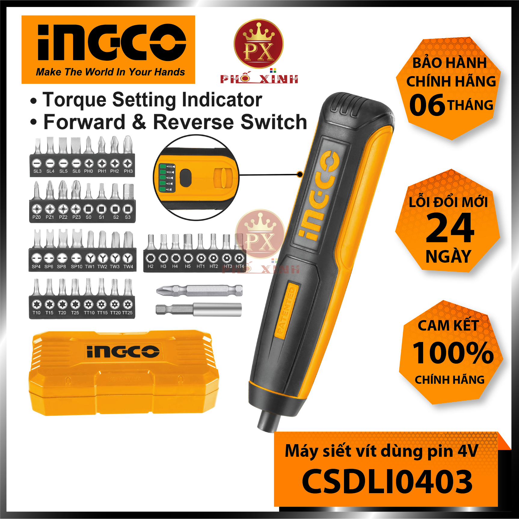 Máy bắn vít mini dùng pin 4v ingco csdli0403