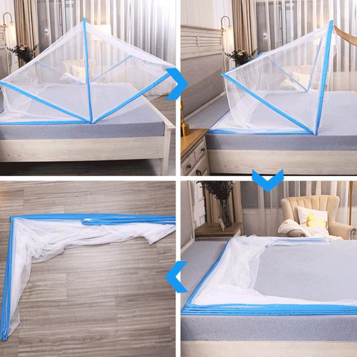 Màn lưới chống muỗi gấp gọn tiện dụng cho người lớn và trẻ em, màn chụp gấp gọn thông minh, màn xếp thông minh