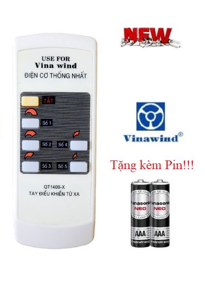 Điều khiển quạt trần điện cơ thống nhất vinawind qt1400-x- hàng tốt 100% tặng kèm pin!!!