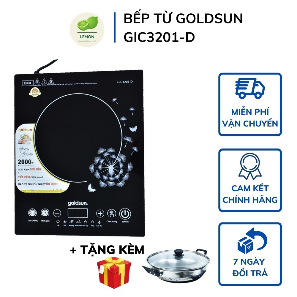 Bếp từ đơn goldsun gic3201-m điều khiển nút bấm cơ - bếp điện từ đơn đa năng goldsun