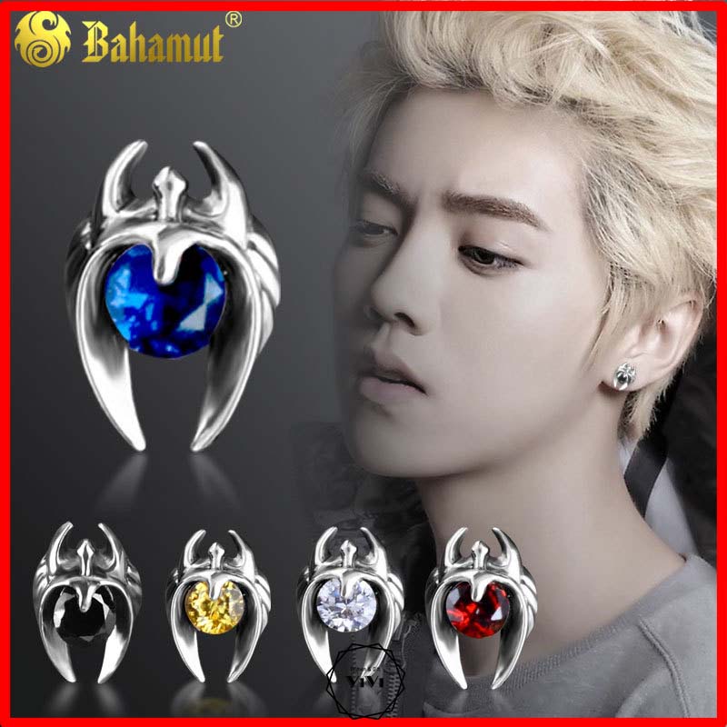 Bông tai bạc nam Bahamut – khuyên tai bạc ViVi_Gift