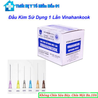 Đầu Kim Tiêm Kim Vô Trùng Vanahankook Hộp 100 Kim 18G,20G,22G,23G,25G,26G