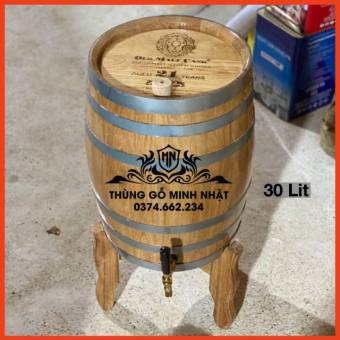 Thùng ngâm rượυ gỗ sồi dáng đứng 30 lit