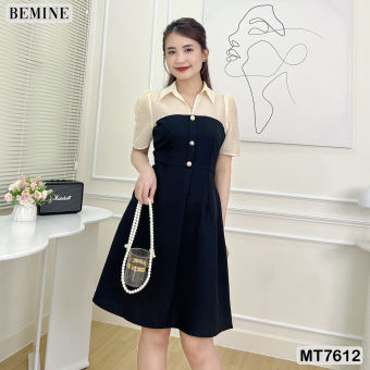Đầm thiết kế cổ sơ mi tùng chữ A BEMINE MT7612