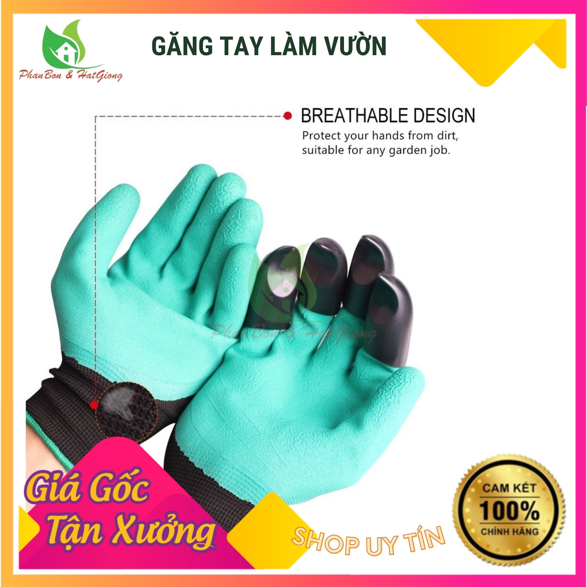 Găng tay làm vườn chuyên dụng có móng vuốt