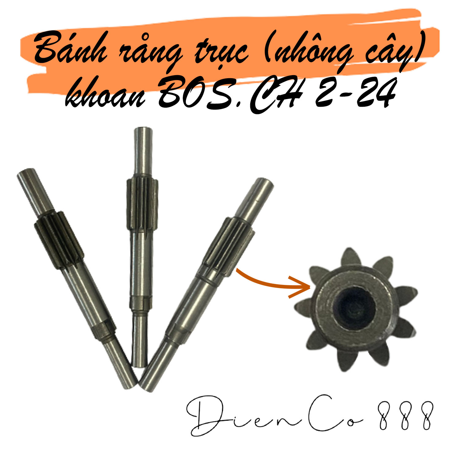 Nhông bánh răng trục (nhông cây) khoan BOSCH 2-24 - Tặng 1 vòng bi (Toothed Shaft)