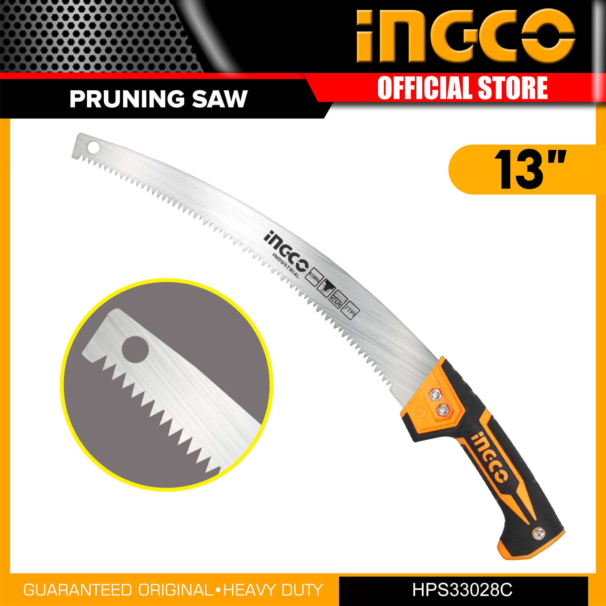 INGCO 13" Curved Pruning Hand Saw for Tree Branches