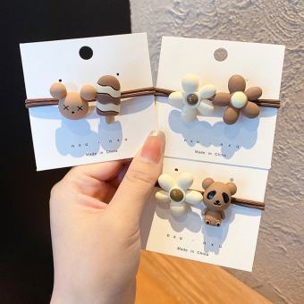 Dây cột tóc màu Cafe kiểu dáng đơn giản, dây thun chắc chắn