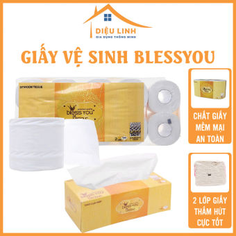 Khăn Giấy Blessyou, Khăn Giấy Lụa Hồng, Khăn Giấy Hộp, Khăn Giấy Lau Bếp Đa Năng, Giấy Cuộn Vệ Sinh Xanh Hồng Giấy Lụa Cao Cấp Mềm Mại An Toàn Tramanhshop