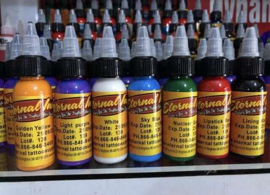 Sét 7 màu Mực xăm hình eternal giá bình dân  { mực dành cho học viên } lên da ok