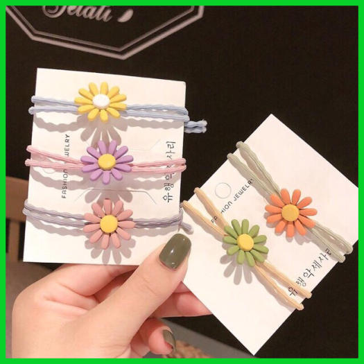 Dây cột tóc dây buộc tóc hoa cúc họa mi nhiều màu siêu bền