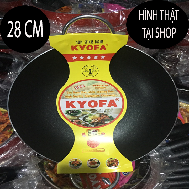 [DEAL LAZ - KYOFA CHÍNH HÃNG - DÀY] Chảo chống dính sâu lòng 2 quai 28 cm. Chảo chống dính cao cấp hàng công ty dày chất lượng