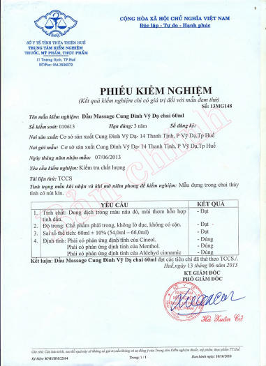 Dầu massage Huế cung đình vỹ dạ ( xoa bóp 60ml )