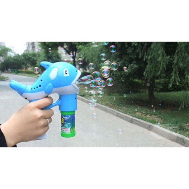 Vỉ đồ chơi súng xà bông cá heo- đồ chơi cá heo bắn xà phòng bong bóng