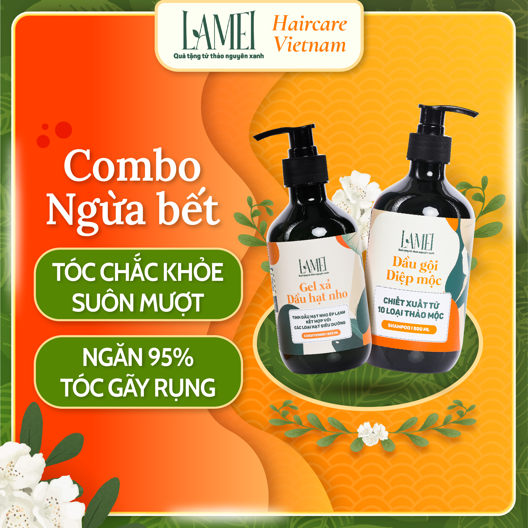 Combo Dầu Gội Và Gel Xả Lamei Phục Hồi Tóc Hư Tổn - Em Bé Bán Bưởi