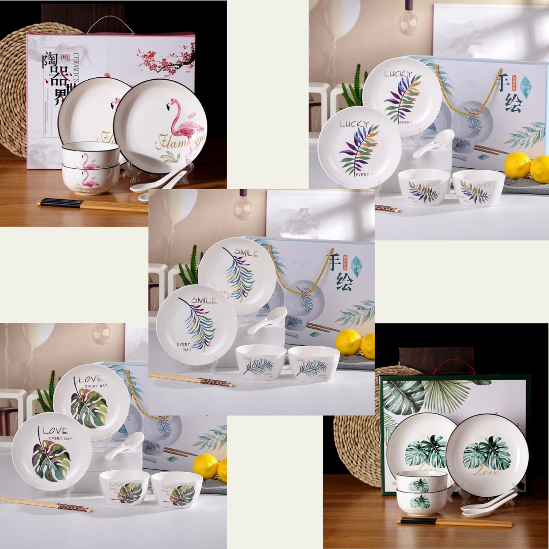 [HAMPERS LEBARAN] Ceramic Tableware Set / Piring Mangkok Sendok Keramik Hampers Kado Hadiah