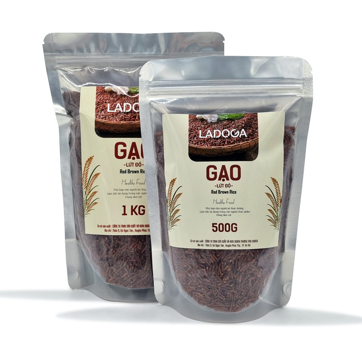 Gạo lứt đỏ hữu cơ LADOGA đóng túi 500g và 1000g