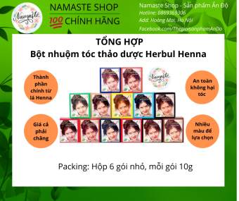 BỘT NHUỘM TÓC THẢO DƯỢC ẤN ĐỘ - HERBUL HENNA [TẶNG GĂNG TAY + MŨ TRÙM ĐẦU]