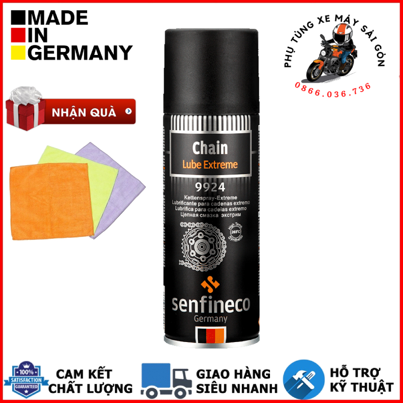 Xịt dưỡng sên Senfineco 9924 Chain Lub Extreme Ceramic 200ml - Nhập khẩu Đức