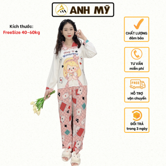 ĐỒ BỘ MẶC NHÀ PIJAMA LÁ BÀI TAY DÀI QUẦN DÀI CHẤT LỤA MANGO ANH MỸ