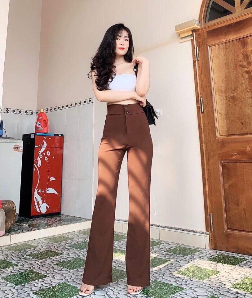 Quần Ống Loe Nữ Siêu  Madela ôm eo , Quần Tây Nữ ống Loe Rộng Suông nữ lưng cao tôn dáng-Keni