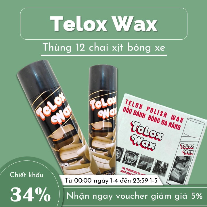 Thùng 12 Bình xịt đánh bóng đa năng Telox Wax 550ml Hương Chanh