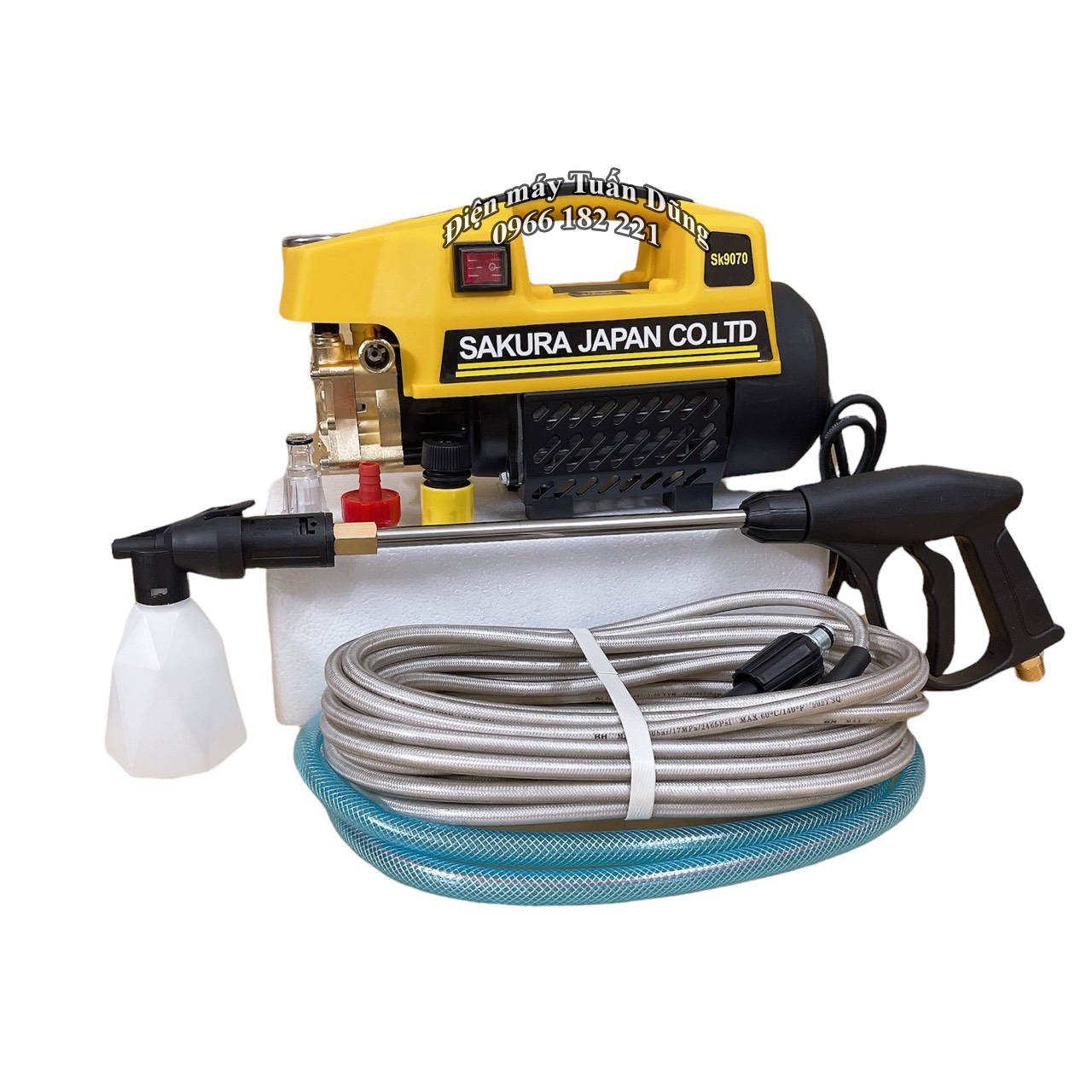 Máy rửa xe máy - máy rửa xe ô tô - SAKURA Nhật Bản - 2500W - 100% dây đồng Dụng cụ rửa xe vệ sinh nhà cửa